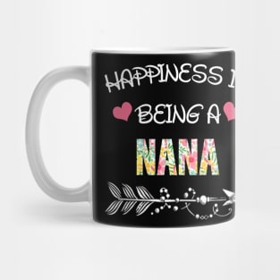 Happiness is being Nana floral gift Mug